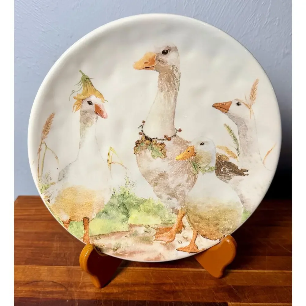 Whimsical Geese Plate | Pier 1 Cottagecore Farmhouse Kitchen Decor
